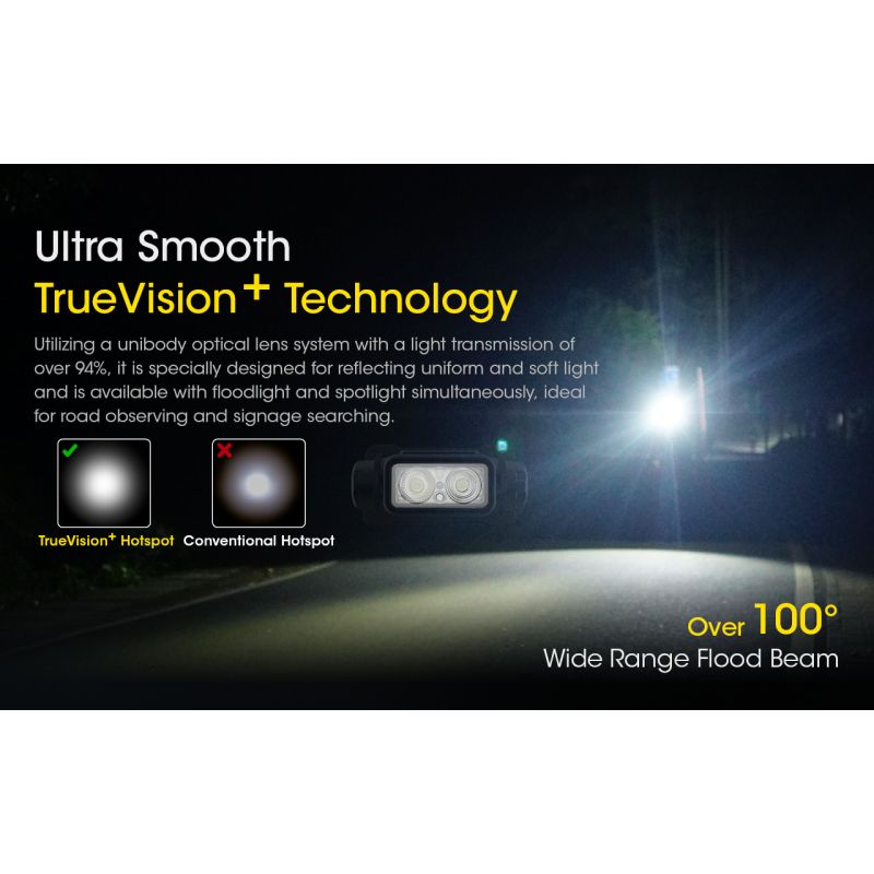 NITECORE NU43 oppladbar hodelykt kraftig belysning 1400 lumen for utendørs camping holdbar lang batteritid