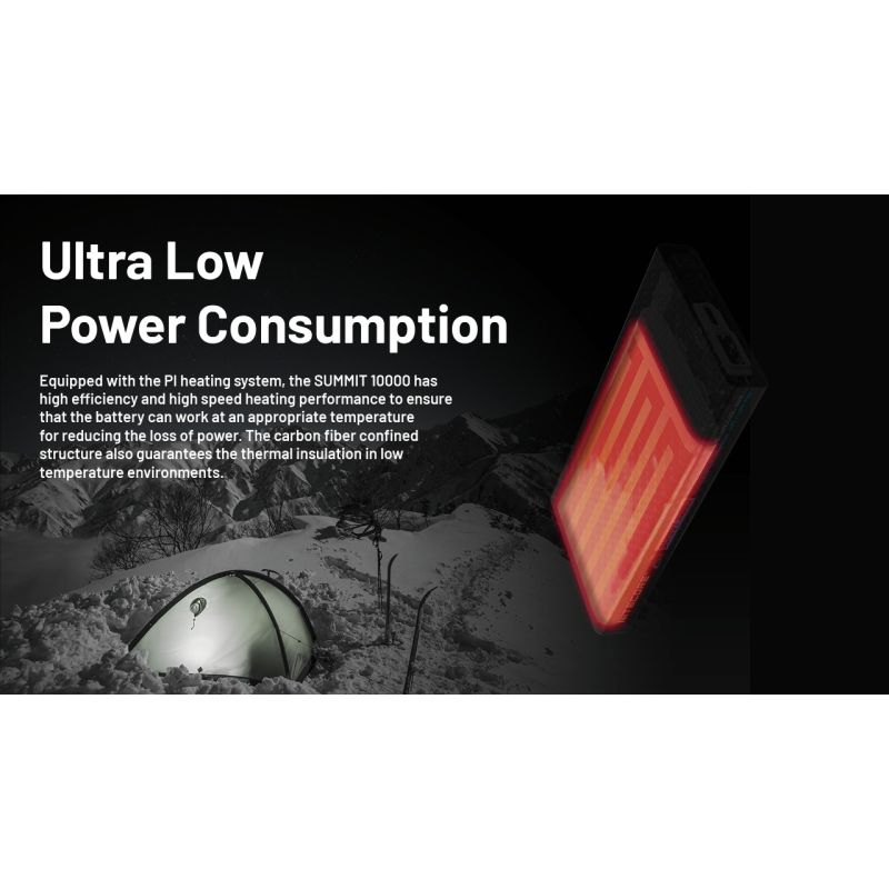 Nitecore Summit 10000 Powerbank | Robust bærbart batteri for ekstrem kulde | QC/PD Hurtiglading USB-C IPX5