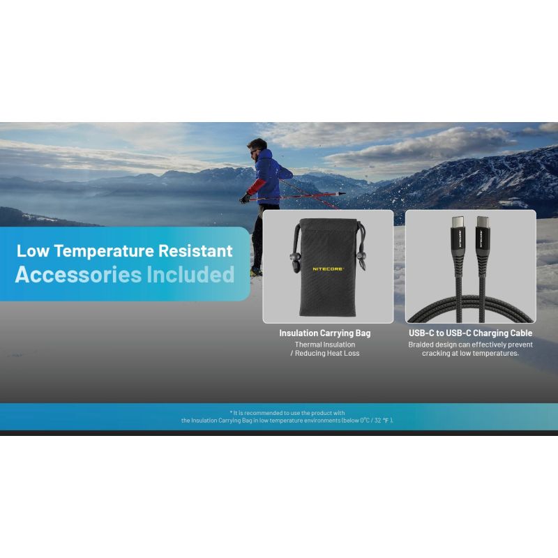 Nitecore Summit 10000 Powerbank | Robust bærbart batteri for ekstrem kulde | QC/PD Hurtiglading USB-C IPX5