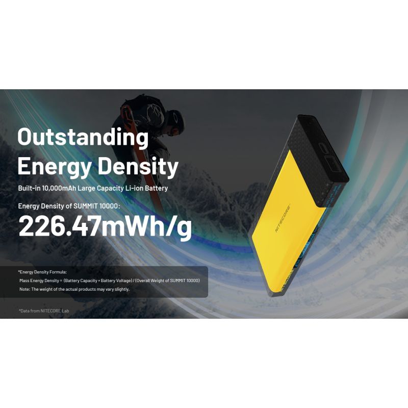 Nitecore Summit 10000 Powerbank | Robust bærbart batteri for ekstrem kulde | QC/PD Hurtiglading USB-C IPX5