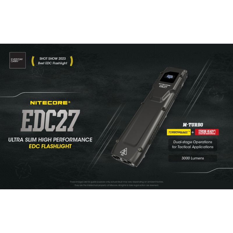 NITECORE EDC27 Oppladbar LED Lommelykt 3000 Lumen Perfekt for Uteaktiviteter og Nødsituasjoner