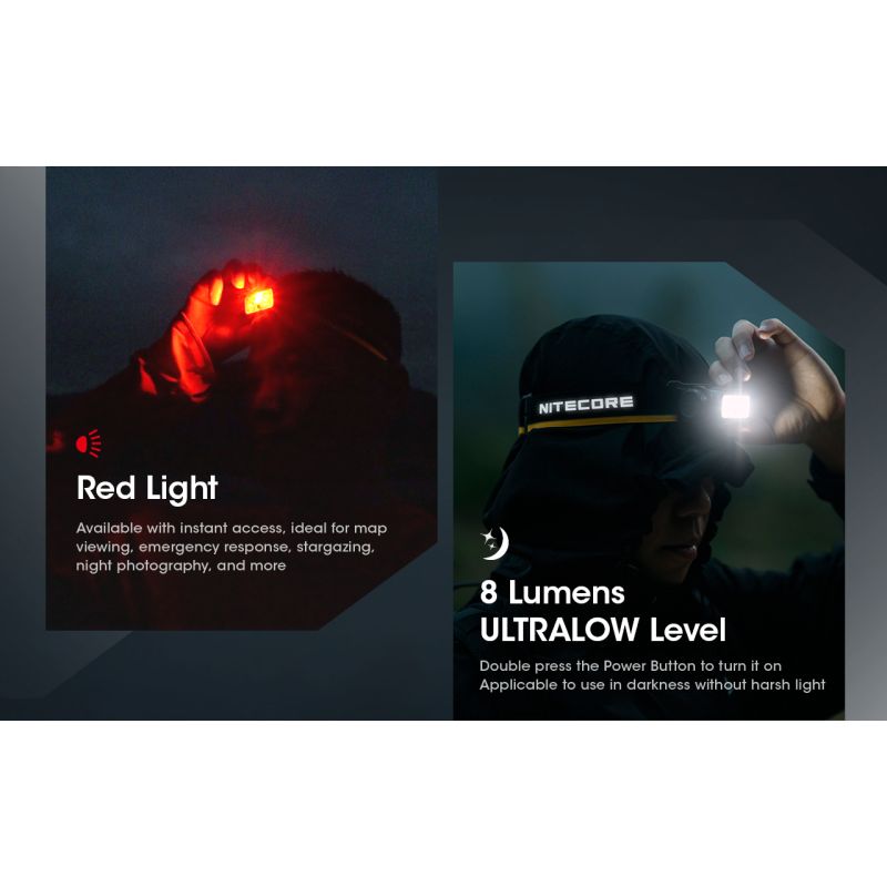 Nitecore NU50 LED-hodelykt 1400 lumen oppladbar lett utendørsbelysning for turogfriluftsliv og nødbelysning