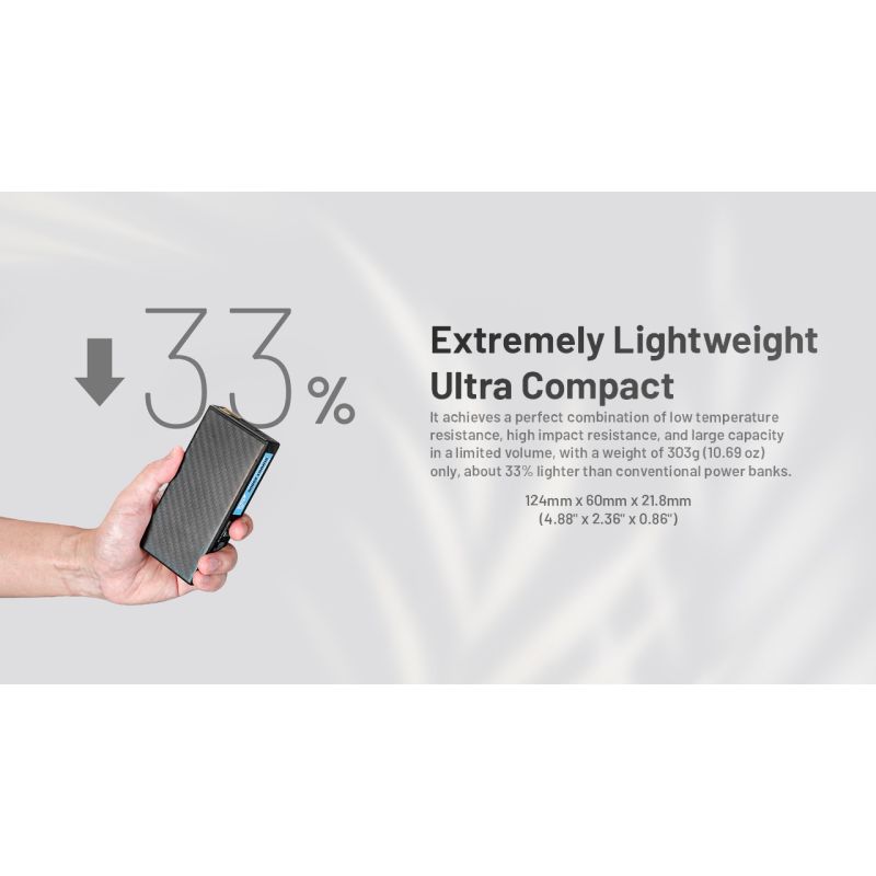 Nitecore Summit 20000 Powerbank Nødlader for ekstrem kulde | Oppladbart batteri med varme | 20000mAh QC PD USB-C | Utendørs friluftsliv og eventyr