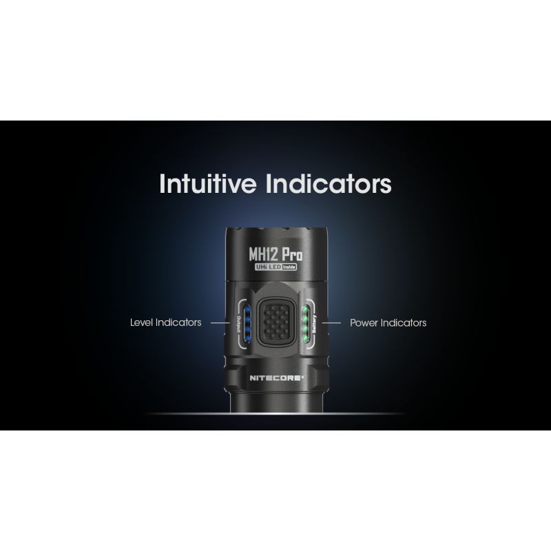 Nitecore MH12 Pro LED-lommelykt 3300 lumen USB-C oppladbar for utendørseventyr natturer og nødsituasjoner