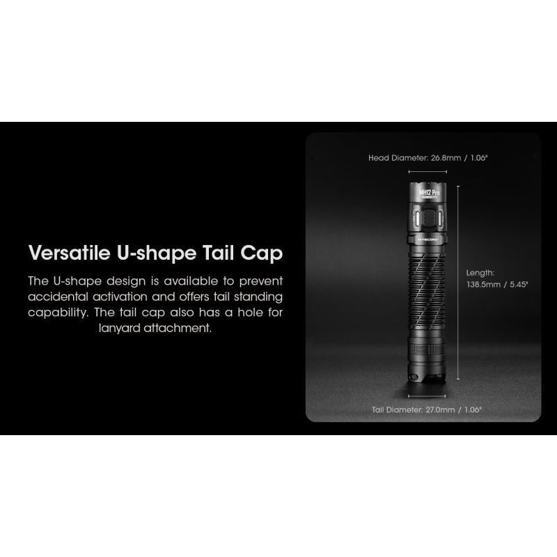 Nitecore MH12 Pro LED-lommelykt 3300 lumen USB-C oppladbar for utendørseventyr natturer og nødsituasjoner