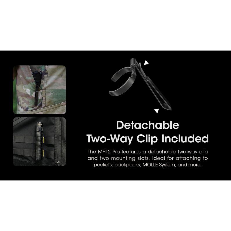 Nitecore MH12 Pro LED-lommelykt 3300 lumen USB-C oppladbar for utendørseventyr natturer og nødsituasjoner