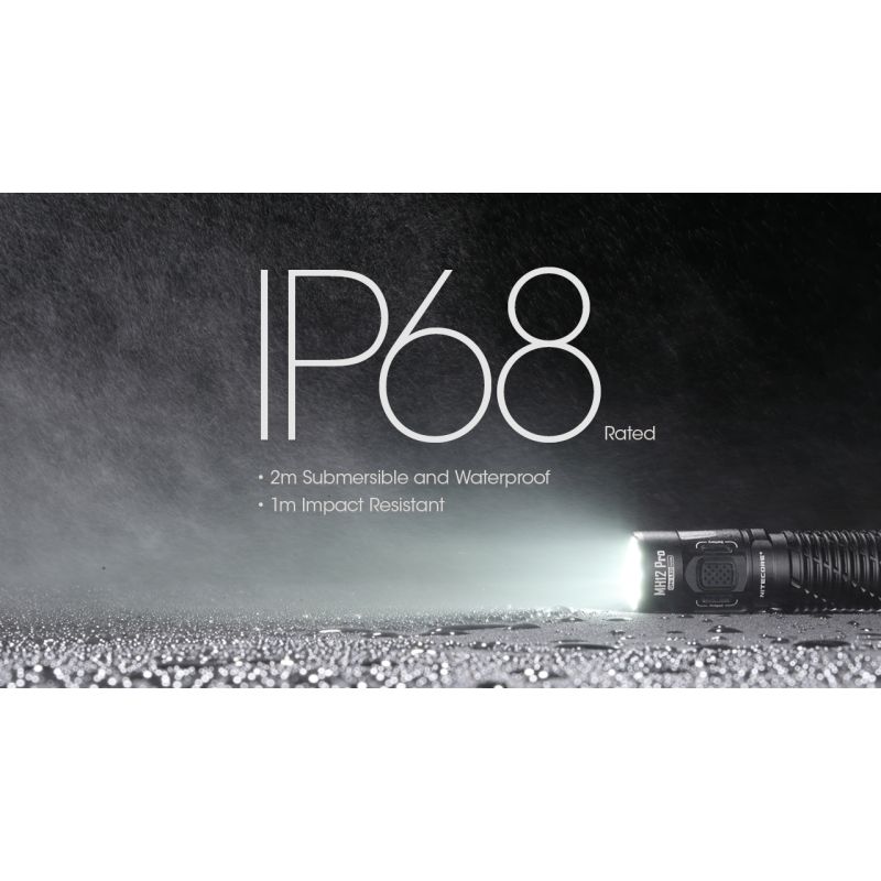 Nitecore MH12 Pro LED-lommelykt 3300 lumen USB-C oppladbar for utendørseventyr natturer og nødsituasjoner