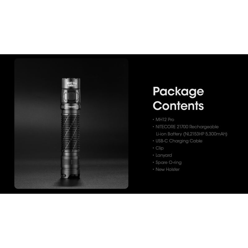 Nitecore MH12 Pro LED-lommelykt 3300 lumen USB-C oppladbar for utendørseventyr natturer og nødsituasjoner