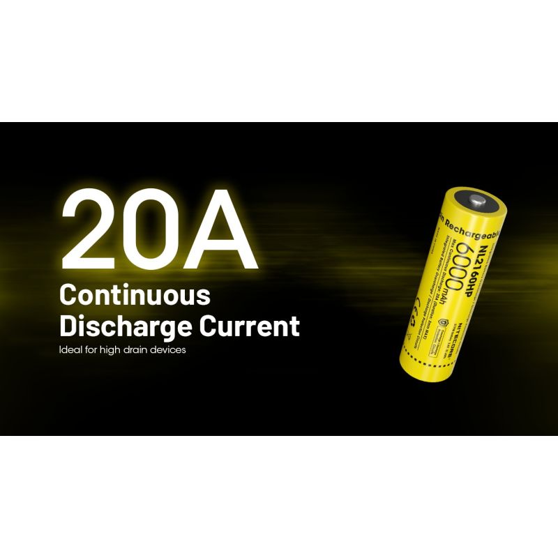 NITECORE NL2160HP 6000mAh 3.6V 18Wh USB-C Li-ion oppladbart batteri høy kapasitet kompakt og portabel