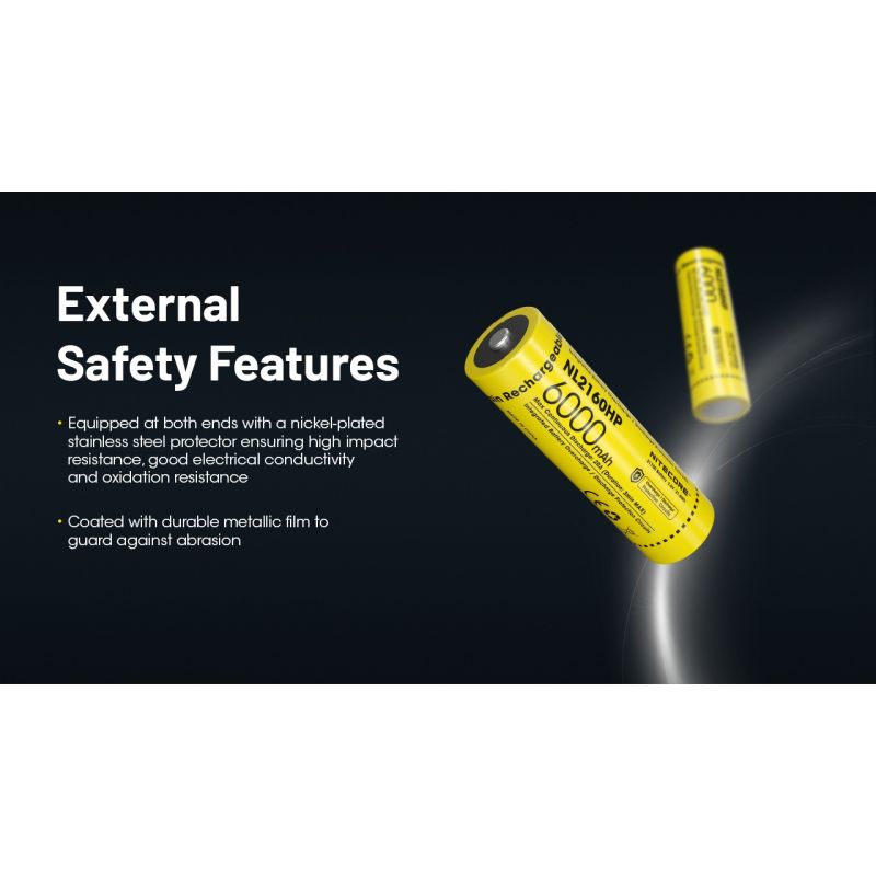 NITECORE NL2160HP 6000mAh 3.6V 18Wh USB-C Li-ion oppladbart batteri høy kapasitet kompakt og portabel