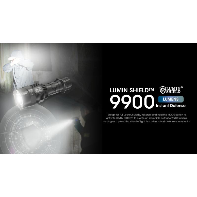 Nitecore TM9K PRO holdbar lommelykt 9900 lumen USB-C lading lang batterilevetid og 510 meter stråleavstand