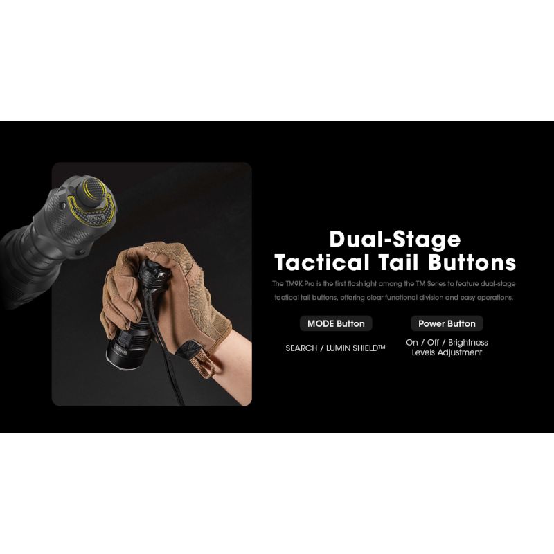 Nitecore TM9K PRO holdbar lommelykt 9900 lumen USB-C lading lang batterilevetid og 510 meter stråleavstand