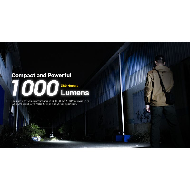 Nitecore MT1C Pro EDC lommelykt 1000 lumen kompakt design for friluftsliv langdistanse synlighet holdbar ytelse