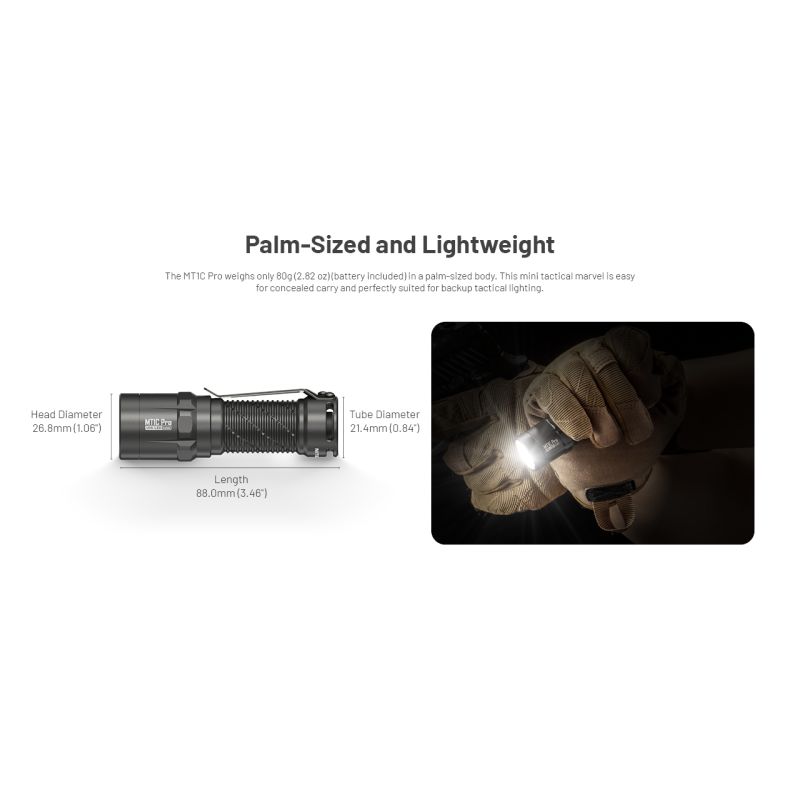 Nitecore MT1C Pro EDC lommelykt 1000 lumen kompakt design for friluftsliv langdistanse synlighet holdbar ytelse