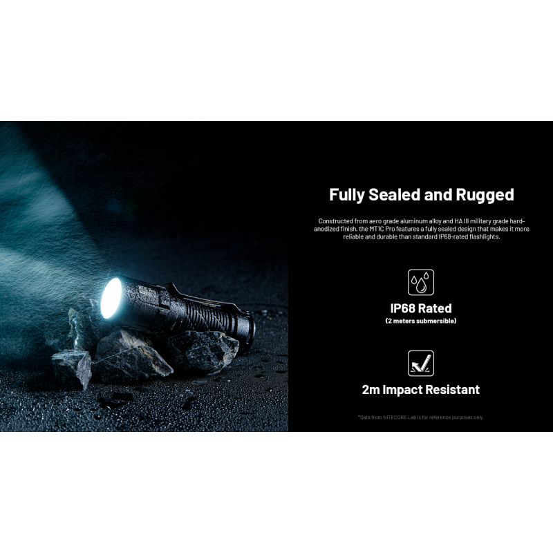 Nitecore MT1C Pro EDC lommelykt 1000 lumen kompakt design for friluftsliv langdistanse synlighet holdbar ytelse