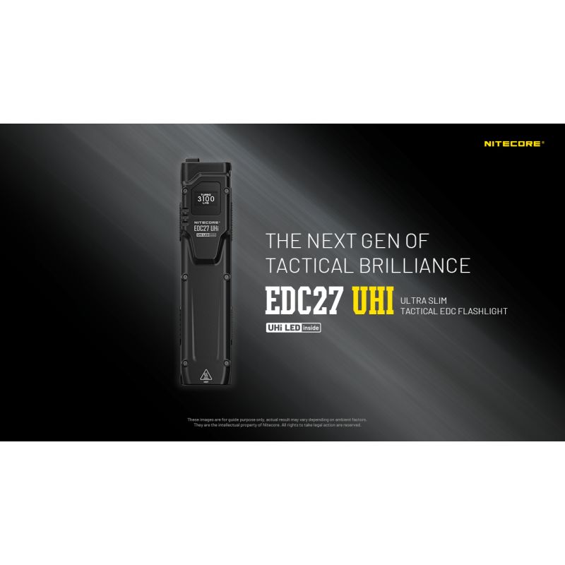 NITECORE EDC27 UHi 3100 lumen kompakt lommelykt USB-C oppladbar perfekt utendørsutstyr for hverdagsbruk