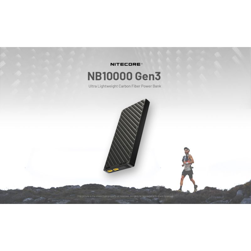 Nitecore NB10000 Gen III Ultra-Slim Power Bank bærbar lader 10 000mAh rask lading med doble USB-C porter