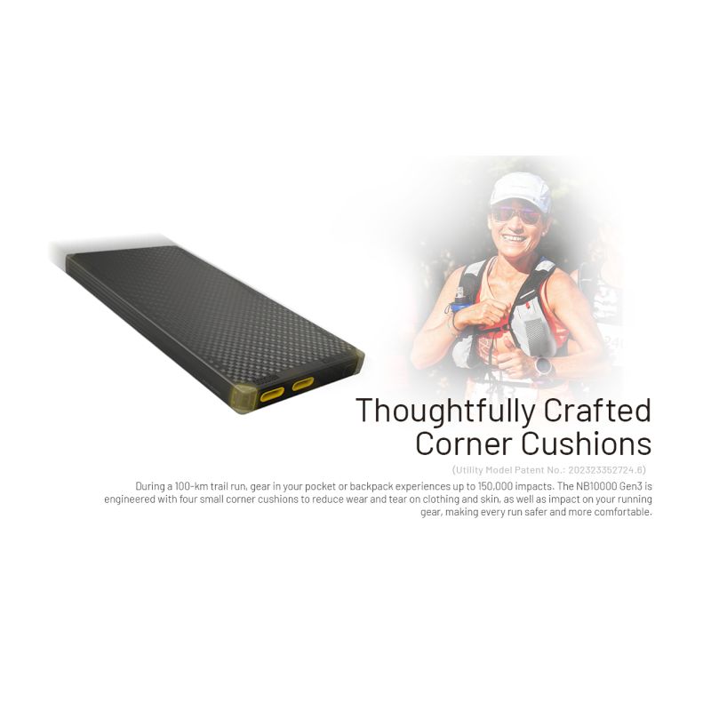 Nitecore NB10000 Gen III Ultra-Slim Power Bank bærbar lader 10 000mAh rask lading med doble USB-C porter