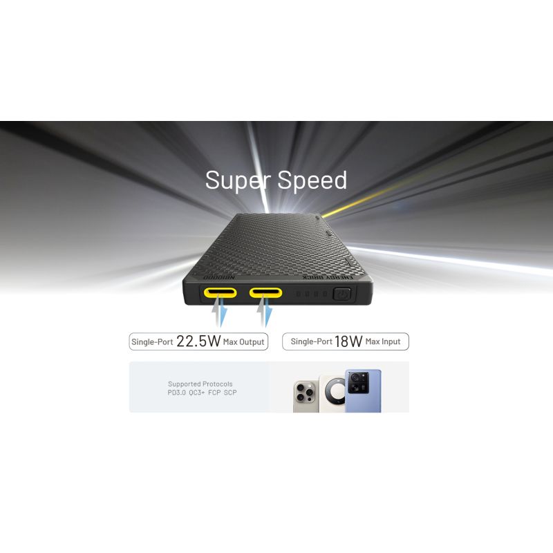Nitecore NB10000 Gen III Ultra-Slim Power Bank bærbar lader 10 000mAh rask lading med doble USB-C porter