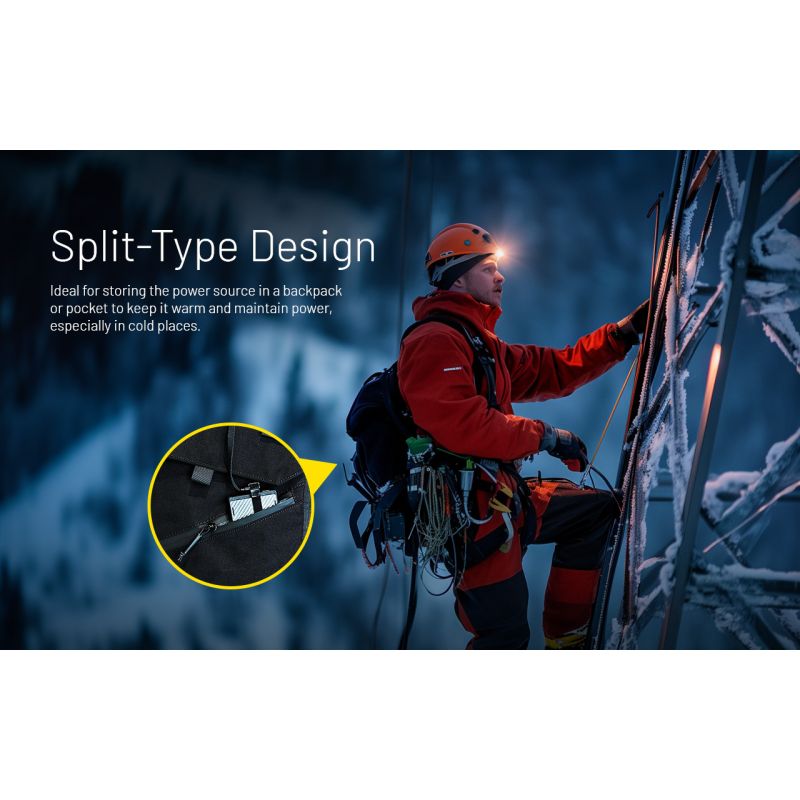 NITECORE HU2000 LED hodelykt USB-C oppladbar 2000 lumen for profesjonell bruk med 160 meter stråleavstand