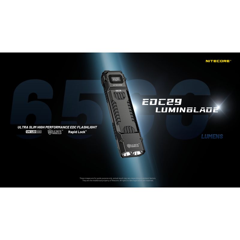 NITECORE EDC29 6500 lumen USB-C oppladbar lommelykt med lang rekkevidde og justerbare lysstyrkenivåer