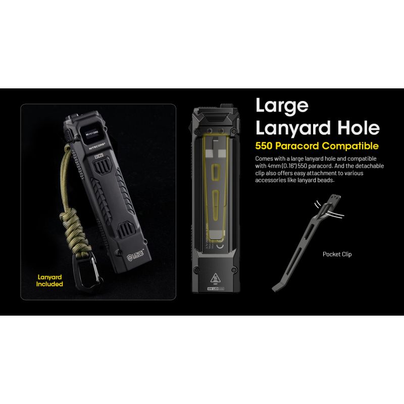 NITECORE EDC29 6500 lumen USB-C oppladbar lommelykt med lang rekkevidde og justerbare lysstyrkenivåer