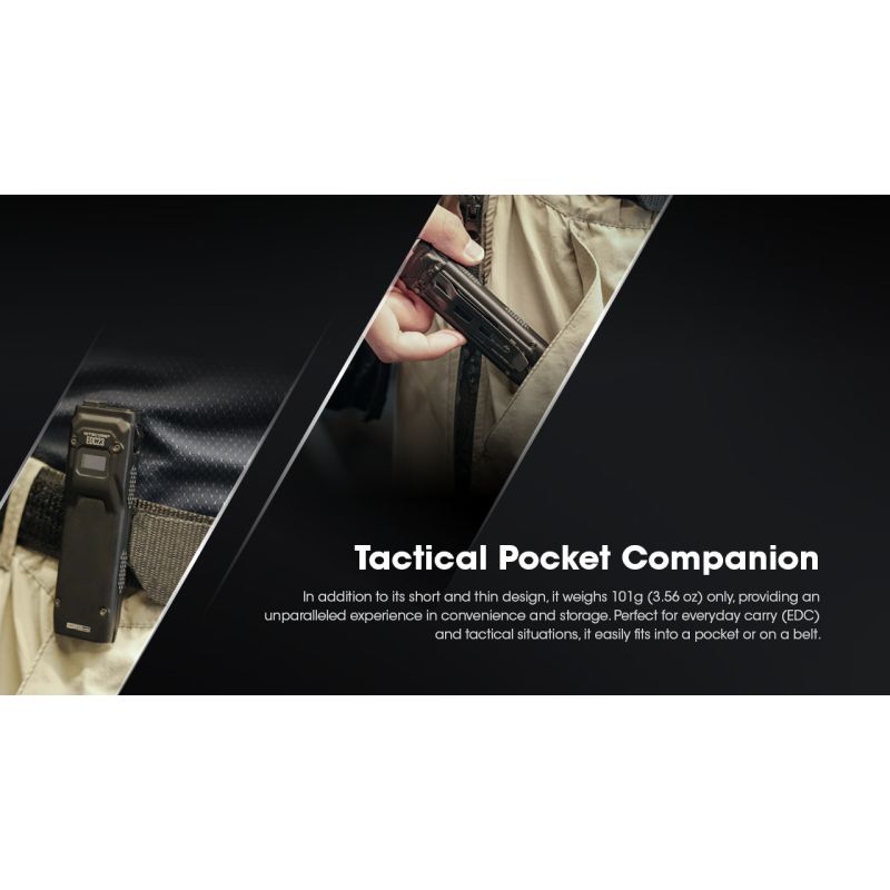 NITECORE EDC23 kompakt lommelykt 2500 lumen UHi LED USB-C oppladbar for hverdagsbruk og utendørs eventyr