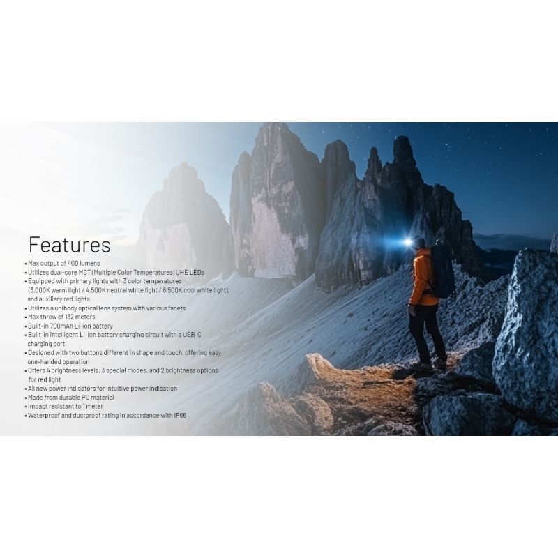 NITECORE NU25 oppgradert 400 lumen USB-C oppladbar hodelykt med tre lyskilder perfekt for utendørs eventyr