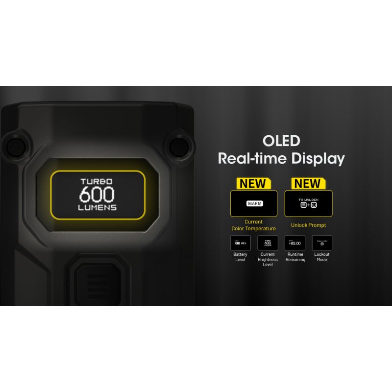 NITECORE TINI3 600 Lumen Nøkkelringlys Mini EDC Lommelykt for Hverdagsbruk Oppladbar og Kompakt Design