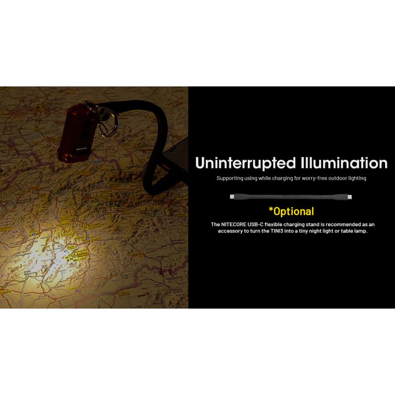NITECORE TINI3 600 Lumen Nøkkelringlys Mini EDC Lommelykt for Hverdagsbruk Oppladbar og Kompakt Design