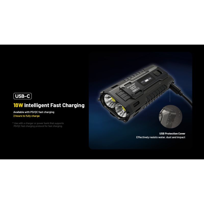 NITECORE EDC37 8000LM USB-C Lommelykt | Kompakt, Kraftig EDC til Utendørs Eventyr
