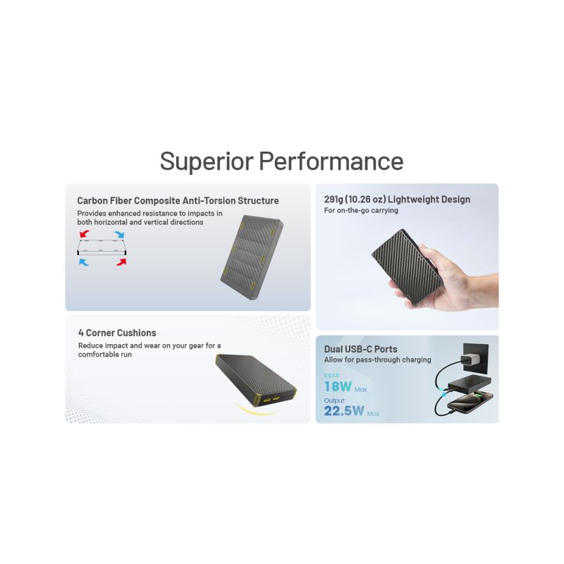 Oppdag Nitecore NB20000 gen3 lettvekt 20000mAh powerbank med dual USB-C QC-støtte perfekt bærbar lader