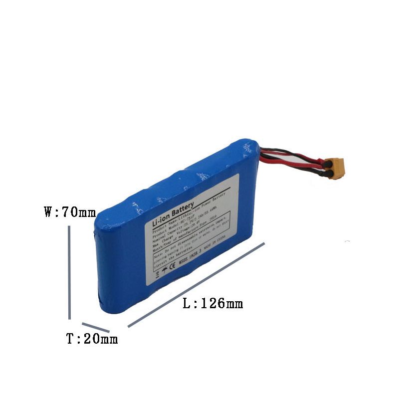 25.2V batteripakke 5C strømbatteri kompakt design for firehjuls skateboard energiløsning for fiskeplate