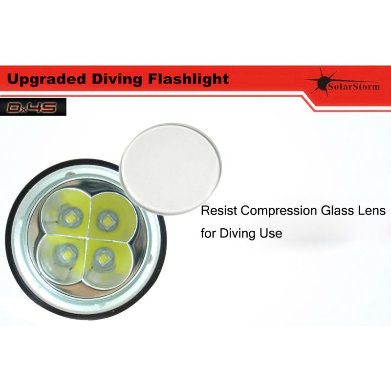 Solarstorm DX4S 4xU2 LED dykkerlommelykt Høy lumen høyytelses IPX8 vanntett dykkeutstyr korallrevdykking