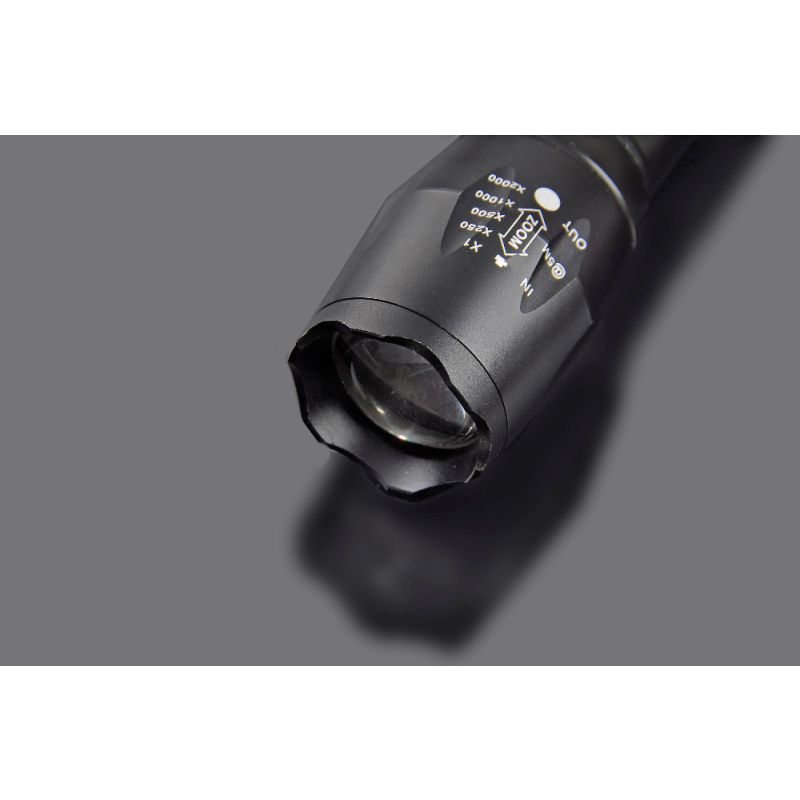 Ultrafire A100 Zoombar T6 LED-lommelykt 1800-lumen høy lysstyrke justerbar bjelke for utendørsbruk