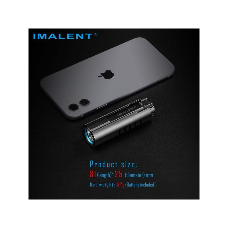 Imalent LD70 kompakt LED lommelykt 4000 lumen for eventyrere bærbart lys med OLED-skjerm flere lysmodi