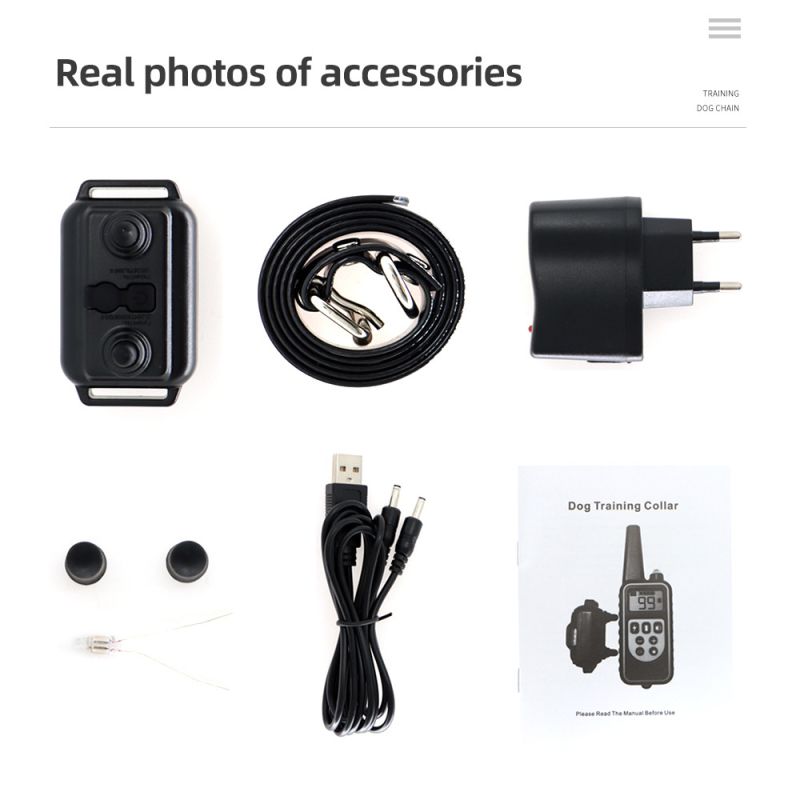 Oppdag 800m Hundetreningshalsbånd IP7 Vanntett med Fjernkontroll Justerbare Nivåer Perfekt for Hundetrening