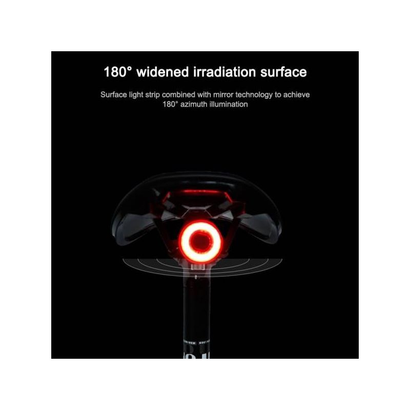 MERCOA MX2 Smart Sensor Bremselys Sykkelkompanjong med Høy Effekt LEDs Automatisk Bremsesensor USB-Lading