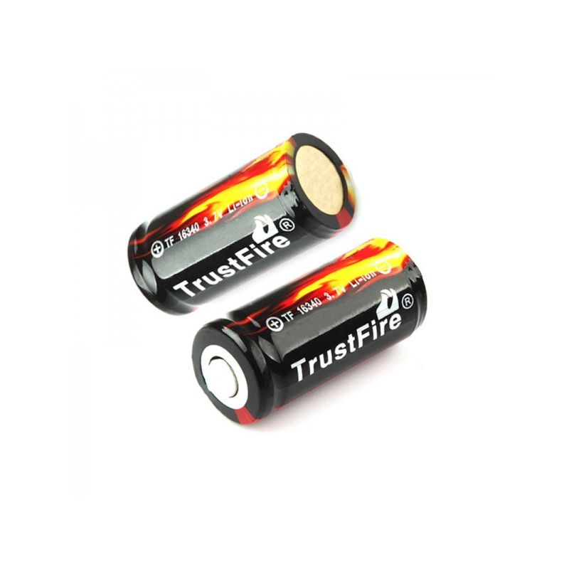 TrustFire 16340 3.7V oppladbart Li-ion-batteri med beskyttelse miljøvennlig alternativ til engangsbatteri