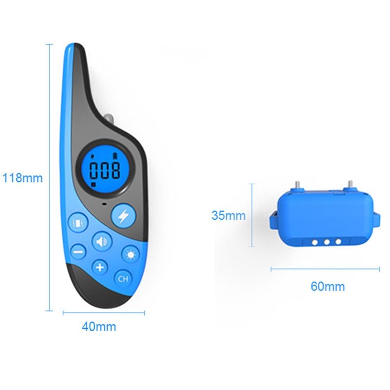 Vanntett hundetreningshalsbånd fjernkontroll 500m oppladbart LCD skjerm justerbart for effektiv lydighetstrening