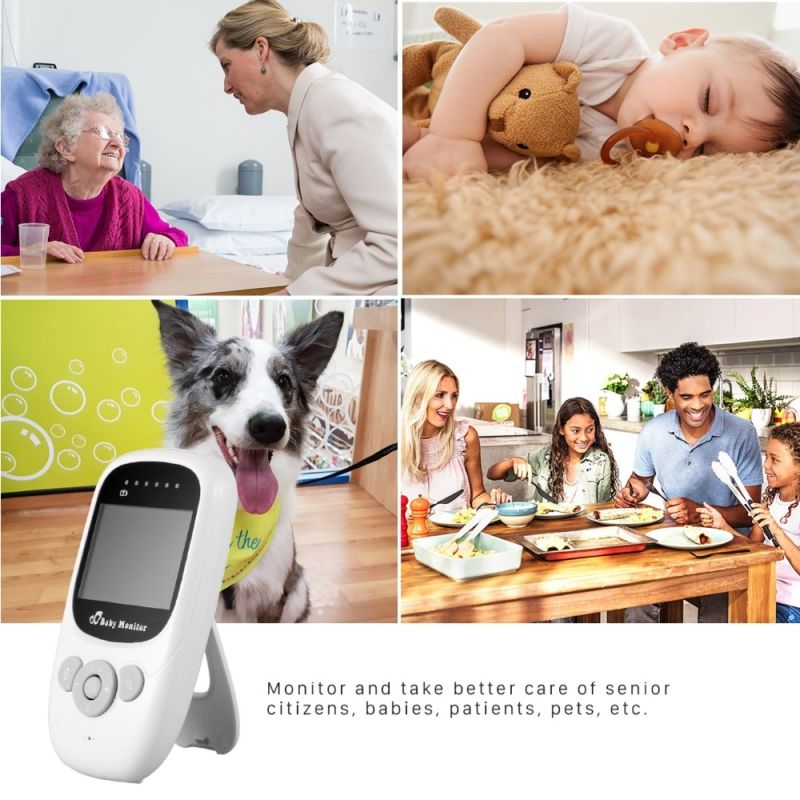 SP880 trådløs video Baby Monitor 2,4 tommers LCD toveis lyd infrarødt nattsyn for babyovervåking 2,4 GHz