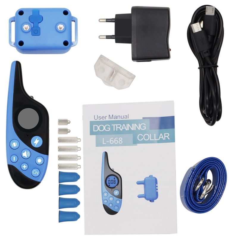 Vanntett hundetreningshalsbånd fjernkontroll 500m oppladbart LCD skjerm justerbart for effektiv lydighetstrening