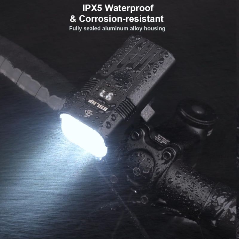 USB-C oppladbar sykkellykt 1200 lumen til MTB/landevei. Enkel montering, trygg kveldssykling!