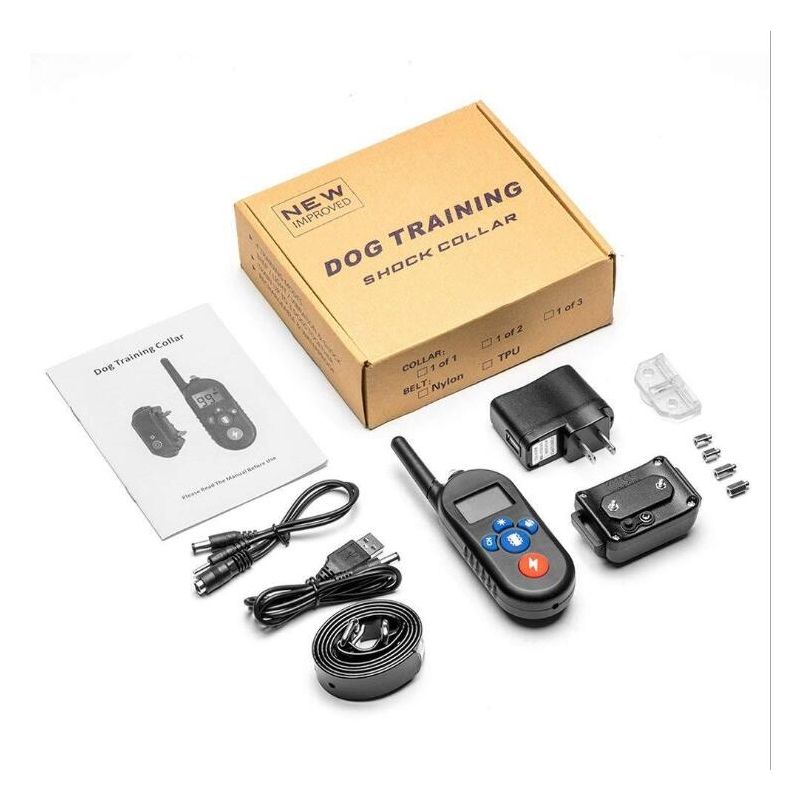 800m elektrisk hundetreningshalsbånd med fjernkontroll vanntett og justerbar for små til store hunder 3 treningsmodus