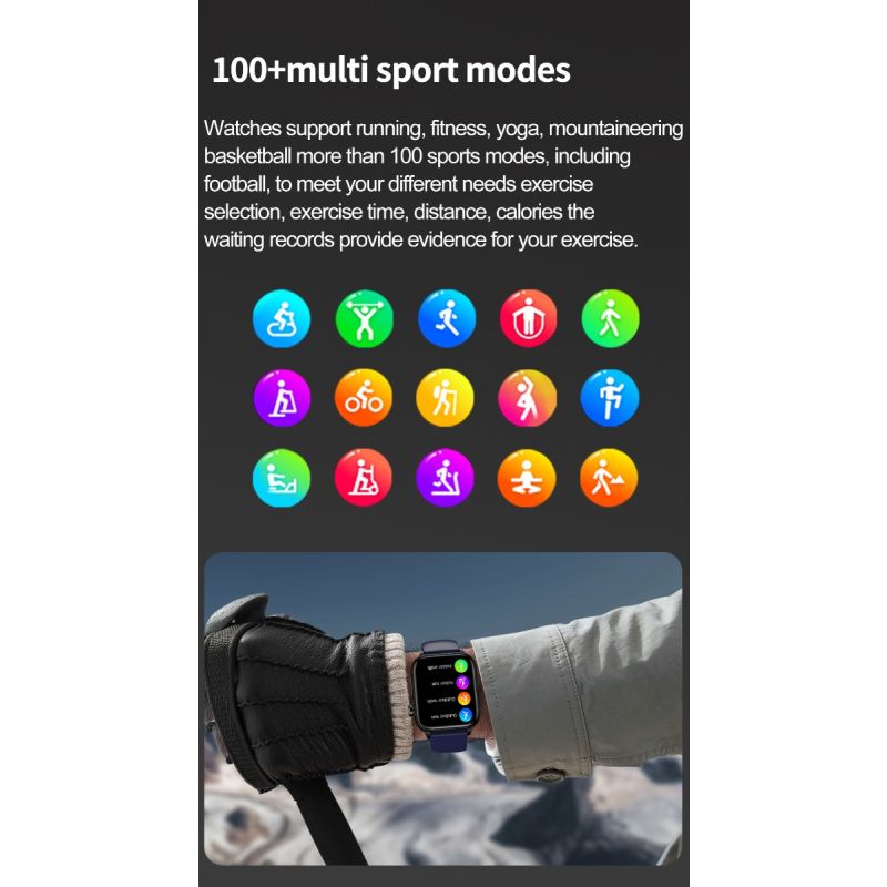 ET570 Smartklokke Blodsukker EKG Hjertefrekvens Blodtrykk. AI Medisinsk Diagnose, Ikke-invasiv, Kvinnehelse