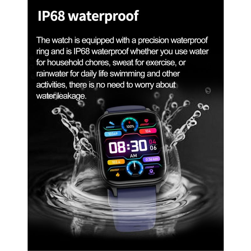 ET570 Smartklokke Blodsukker EKG Hjertefrekvens Blodtrykk. AI Medisinsk Diagnose, Ikke-invasiv, Kvinnehelse