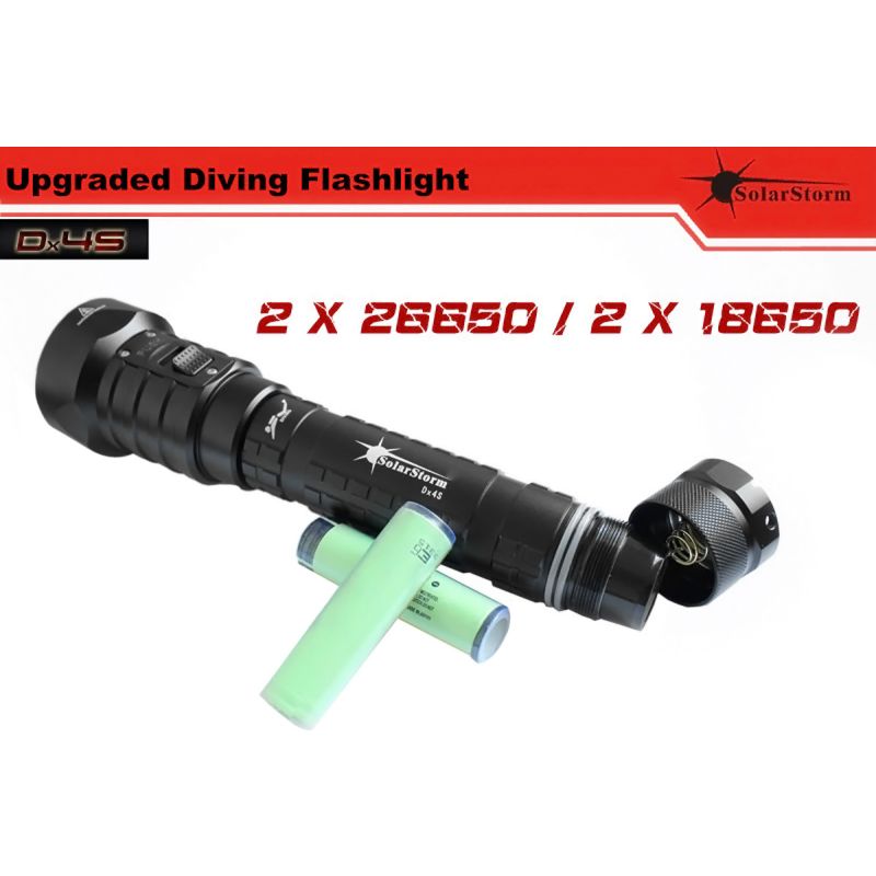 Solarstorm DX4S 4xU2 LED dykkerlommelykt Høy lumen høyytelses IPX8 vanntett dykkeutstyr korallrevdykking
