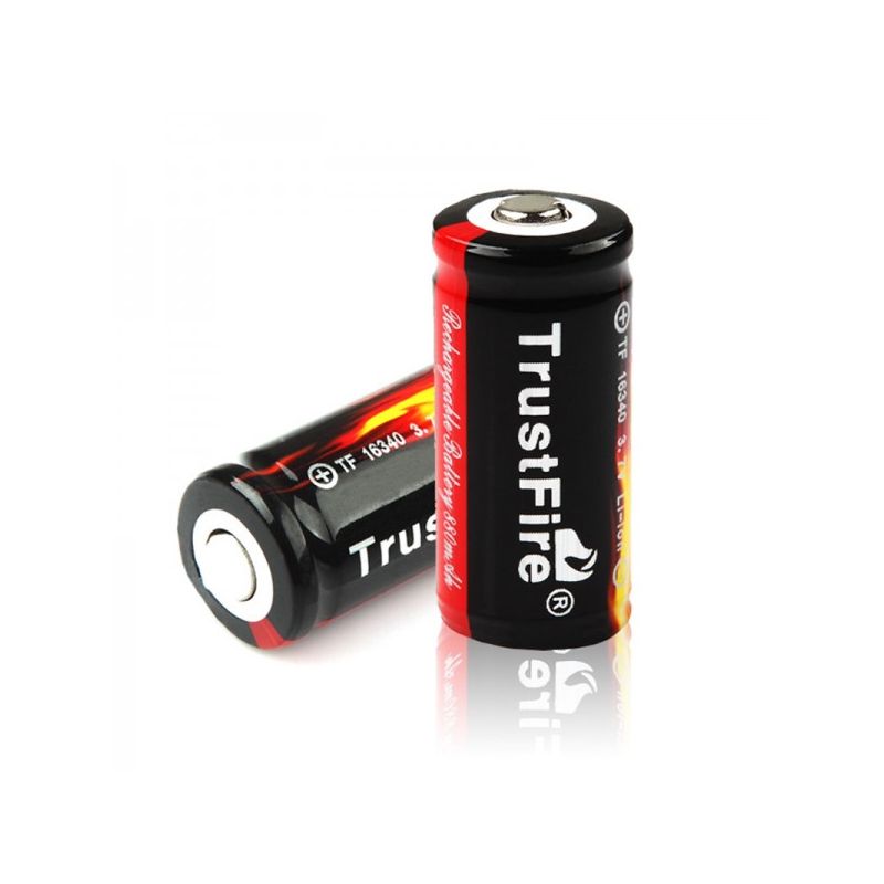 TrustFire 16340 3.7V oppladbart Li-ion-batteri med beskyttelse miljøvennlig alternativ til engangsbatteri