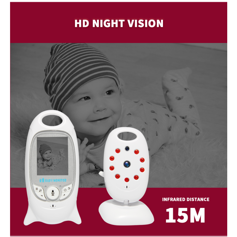 VB601 trådløs video baby monitor med toveis samtale nattsyn IR LED og temperaturovervåking for baby komfort