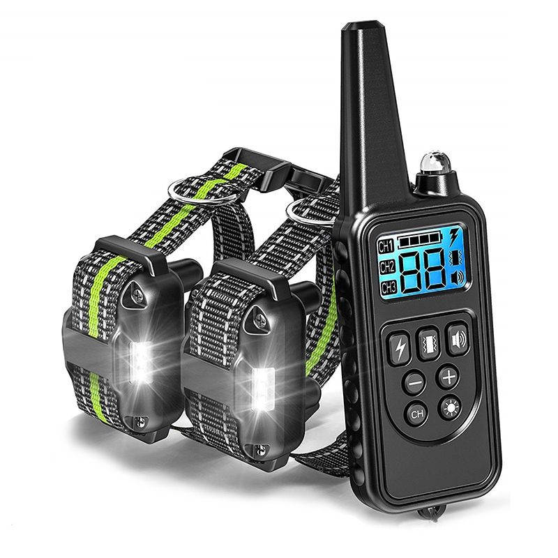 2019 NYTT Elektrisk Hundetreningshalsbånd med Fjernkontroll Justerbare Nivåer Vanntett Effektiv Hundetrening